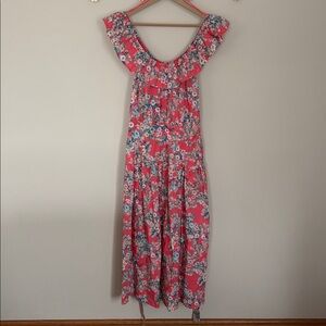 LC Lauren Conrad Floral ruffle midi dress
